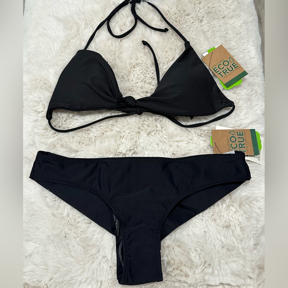 Volcom Black Bikini Set M Top & S Bottom